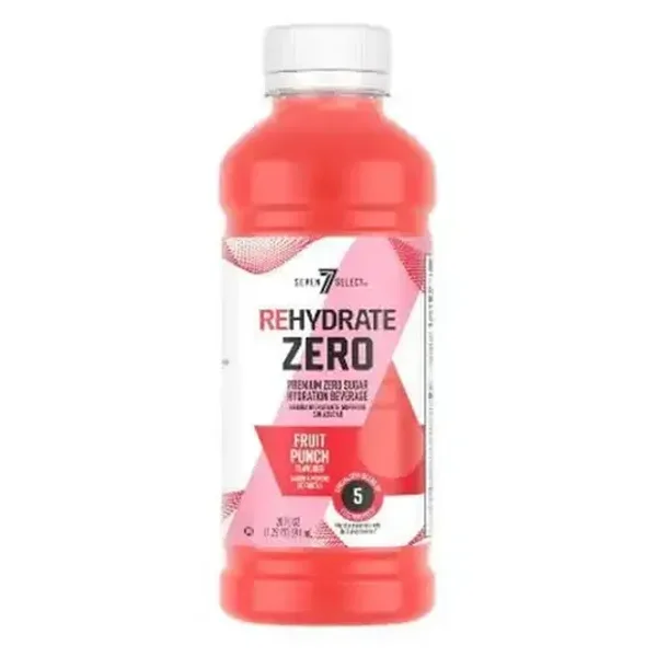 7-Select Rehydrate Zero Fruit Punch Electrolyte Hydration Beverage (20 oz)