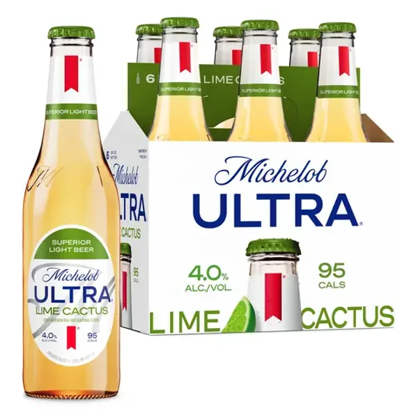 Michelob ULTRA Lime Cactus American Beer 6 pack 12 fl oz Glass Bottles 4% ABV