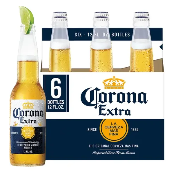 Corona Extra Mexican Lager Import Beer, 6 pack 12 fl. oz. Bottles, 4.6% ABV