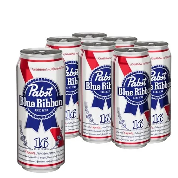 Pabst Blue Ribbon, 6 Pack, 16 fl oz Aluminum Can, 4.7% ABV, Domestic Lager