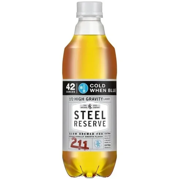 Steel Reserve High Gravity Malt Beer, 42 fl oz Bottle, 8.1% ABV