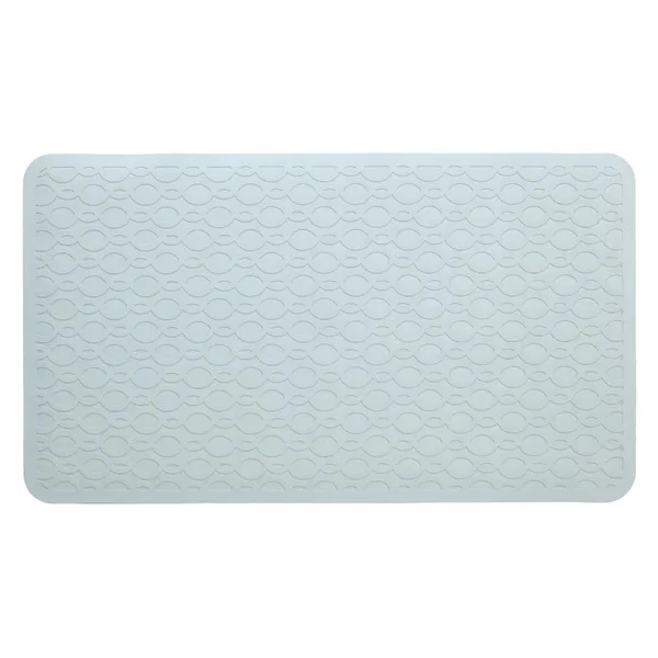 SlipX Solutions Rubber Safety Microban Bath Mat, 15x27 in, Light Gray