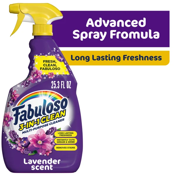Fabuloso 3-in-1 Clean Spray, Multi-Purpose Cleaner, Lavender Scent, 25.3 fl oz