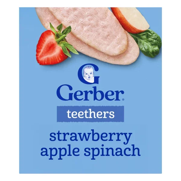 Gerber Snacks for Baby Teethers - Strawberry Apple & Spinach, 12 pk