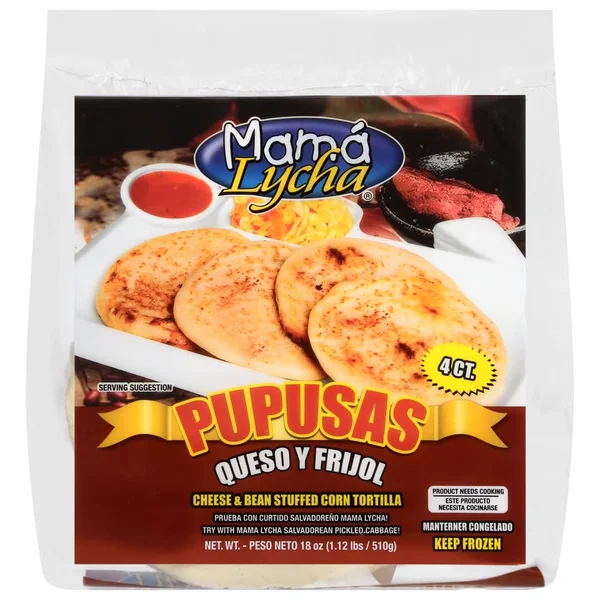 Mamá Lycha Pupusas Cheese & Bean Stuffed Corn Tortillas