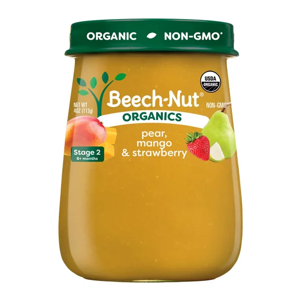 Beech-Nut Organics Stage 2 Pear Mango & Strawberry Baby Food Puree 6+ Months