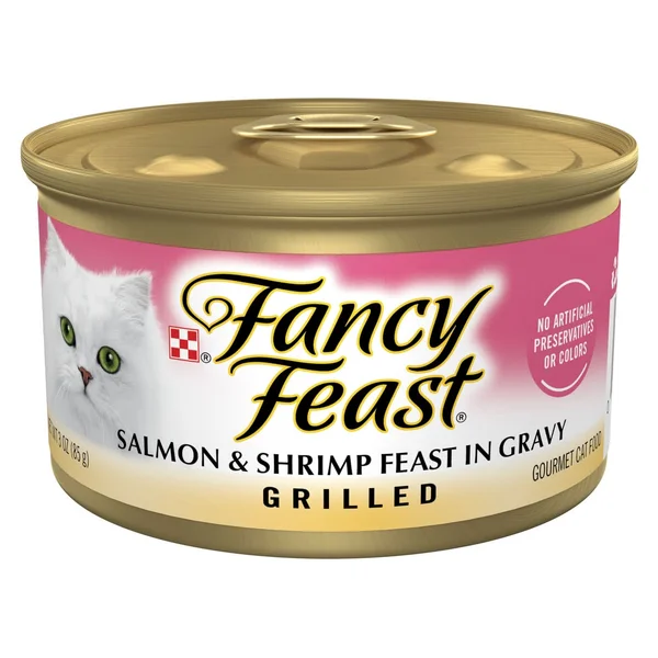 Purina Fancy Feast Grilled Feast in Gravy Wet Cat Food, Salmon & Shrimp