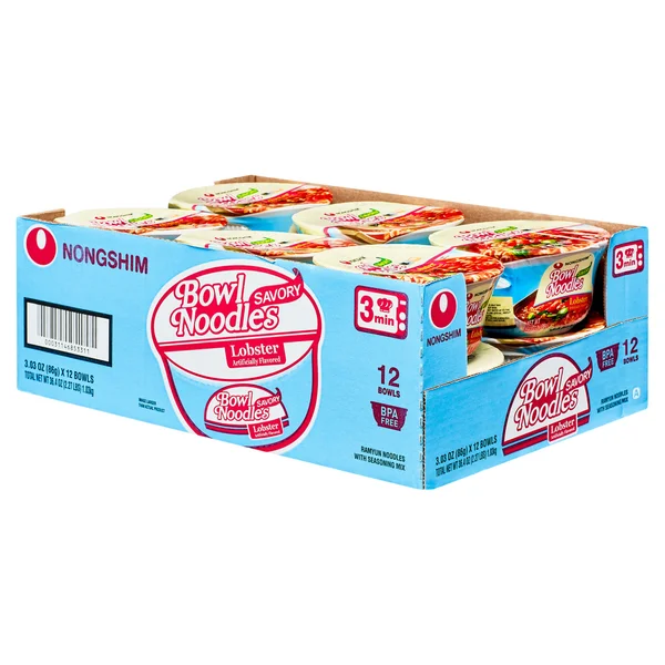 Nongshim Bowl Noodle Savory Lobster Flavor Ramen Soup 3.03oz, 12 Count