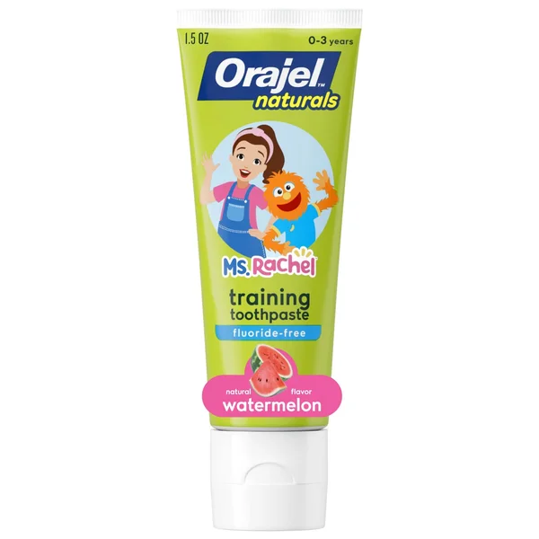 Orajel Naturals Ms. Rachel Training Toothpaste, Natural Watermelon, 0-3 Years