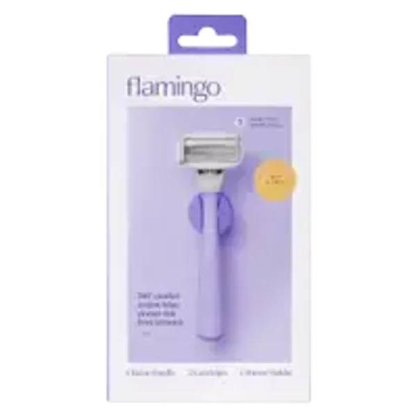 Flamingo Women's Lilac 5-Blade Razor with Replacement Blade Cartridge