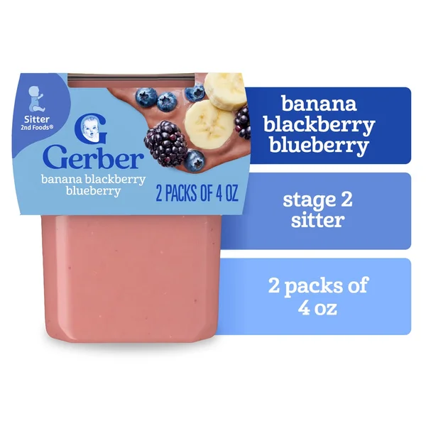 Gerber 2Nd Foods Sitter, Banana-Blackberry-Blueberry