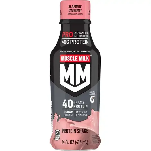 Muscle Milk Slammin' Strawberry Flavored Pro Advanced Nutrition Protein Shake Bottle (14 fl oz)