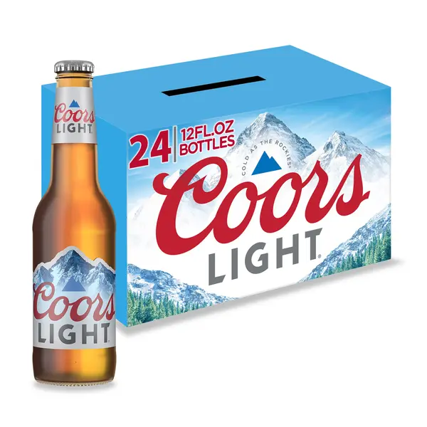 Coors Light American Beer, 24 Pack, 12 fl oz Glass Bottles, 4.2% ABV