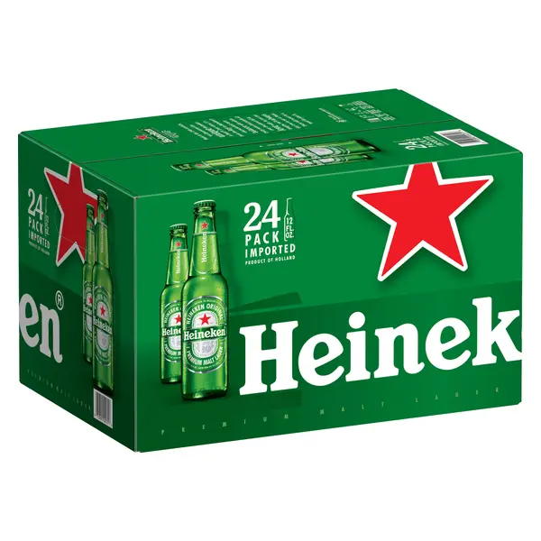 Heineken Original Netherlands Lager Import Beer, 24 Pack, 12 fl oz Bottles, 5% ABV