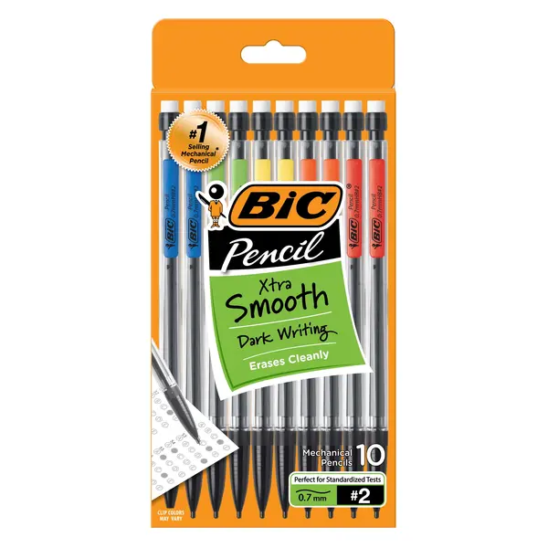 BIC Xtra Smooth Mechanical Pencils, No. 2, Back to School Supplies, 0.7 mm, 10-Count