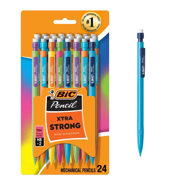 BIC Xtra Strong Mechanical Pencils, No. 2, Back to School Supplies, 0.9 mm, 24-Count