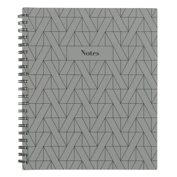 Cambridge Fashion Notebook, 80 Sheets, 8.5" x 11", Gray Geo