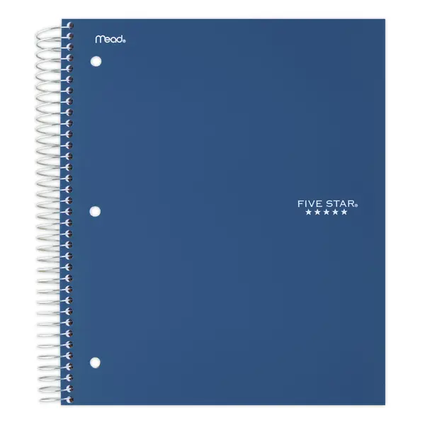 Five Star Spiral Notebook Plus Study App 5 Subject College Ruled 8 12 x 11 Sky