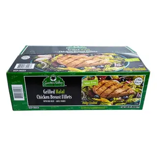 Garden Valley Grilled Halal Chicken Breast Fillets, Fully Cooked - 10 lbs