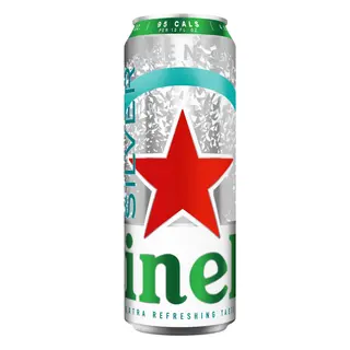 Heineken Silver Lager Beer, Single 24 fl oz Can, 4% Alcohol by Volume