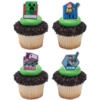 Minecraft Lush Finds Cupcake Rings Toppers 12 pack