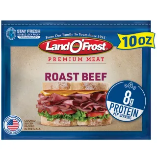 Land O'Frost Premium Sandwich Sliced Deli Lunch Meat, Roast Beef, 10 oz Resealable Pouch