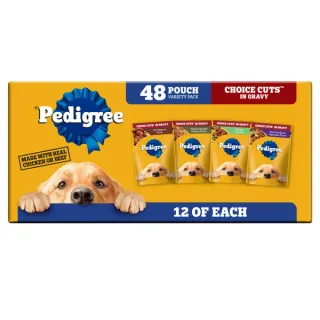 Pedigree Choice Cuts In Gravy Dog Food Variety Pack, 3.5 Oz Pouches, 48-Count