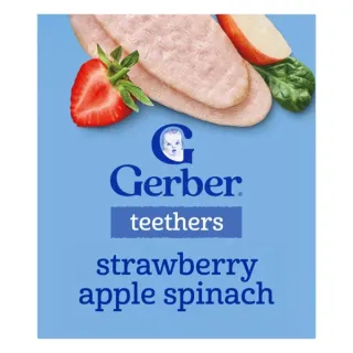 Gerber Snacks for Baby Teethers - Strawberry Apple & Spinach, 12 pk