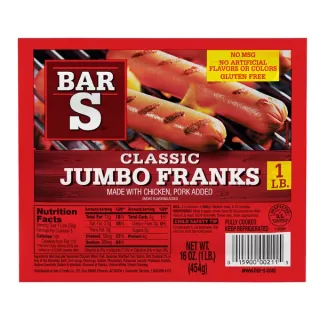 Bar-S Classic Jumbo Franks Hot Dogs, Smoke