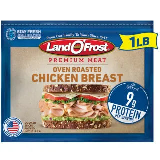 Land O'Frost Premium Sandwich Sliced Fresh Deli Lunch Meat, Oven Roasted Chicken Breast, 1 lb Resealable Pouch