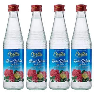 Cortas - Pure Rose Water, 10 fl oz Bottles, Pack of 4 | Authentic Floral Water for Cooking, Baking & Beverages.