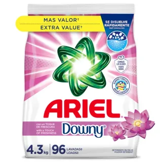 Ariel Laundry Detergent Powder, Touch of Downy Freshness, 4.3 kg, 96 Loads