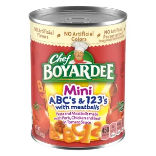 Chef Boyardee Mini Abc's & 123's Pasta With Meatballs (15 oz)