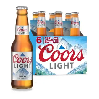 Coors Light American Beer, 6 Pack, 12 fl oz Glass Bottles, 4.2% ABV
