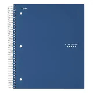 Five Star Spiral Notebook Plus Study App 5 Subject College Ruled 8 12 x 11 Sky